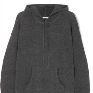 Thin waffle knit charcoal grey hoodie